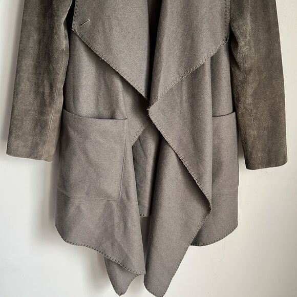 AllSaints Suri Roux Coat, Light Khaki - Picture 7 of 16